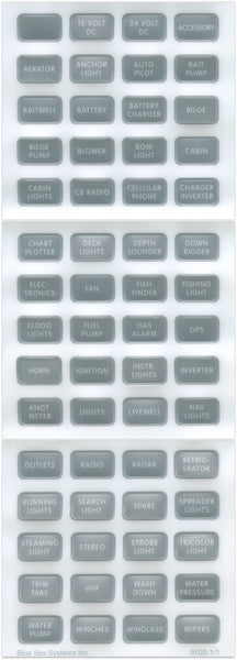 Multi Purpose Label Set for Contura Switch and Fuse Blocks (MPN: 8217-BSS)
