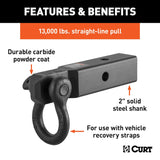 Curt D-Ring Shackle Mount for 2 Inch Receiver Hitch (MPN: 45832)