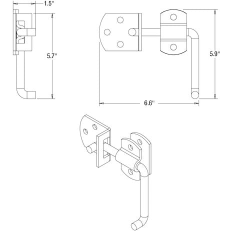 Door latch assembly for secure fastening (MPN: 06025)