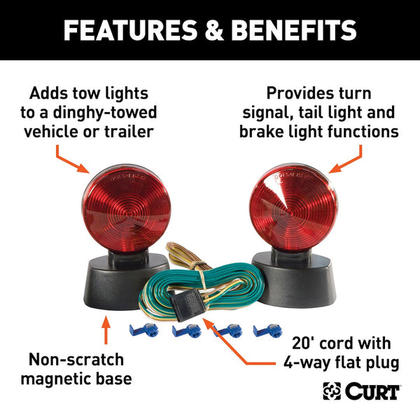 CURT Magnetic Tow Light Kit (MPN: 53204)