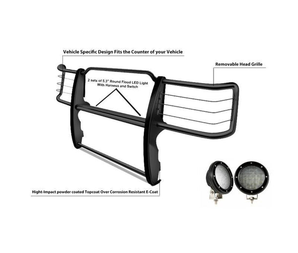 Black Horse Grille Guard Kit (MPN: 17F80218MA-PLFB)