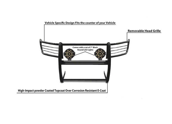 Black Horse Offroad Grille Guard (MPN: 17DG111MA-PLB)