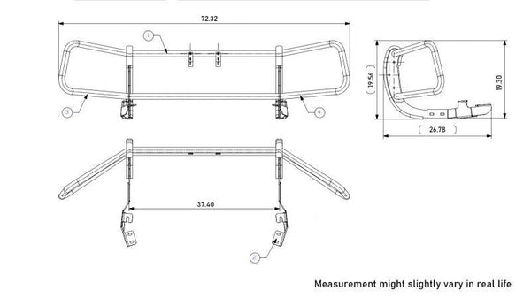 Black Horse Off Road Bumper Guard (MPN: 15HOCRSS-17)