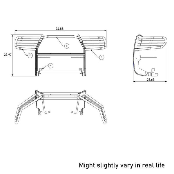 Black Horse Grille Guard Kit (MPN: 17A096402MA-PLFB)
