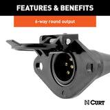 CURT 6-Way Round Trailer Wiring Connector (MPN: 58130)