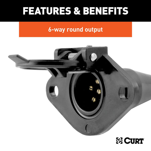 CURT 6-Way Round Trailer Wiring Connector (MPN: 58130)