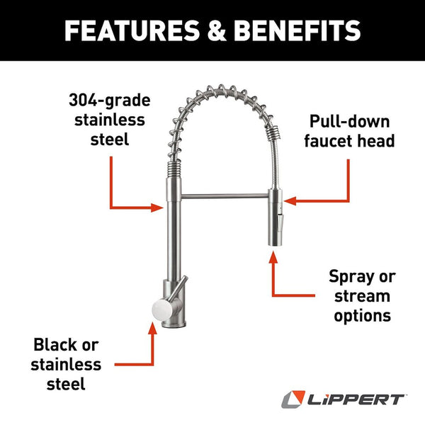 Lippert Components Stainless Steel Faucet (MPN: 719323)