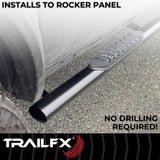 TrailFX Nerf Bar 4 Inch Oval Tube Side Steps (MPN: A1543B)