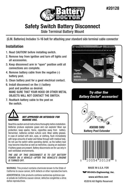 WirthCo Battery Doctor Disconnect Switch (MPN: 20128)