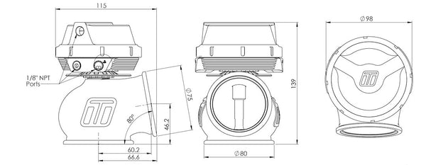 Turbo Smart Gen-V Power-Gate60 Wastegate (MPN: TS-0555-1012)