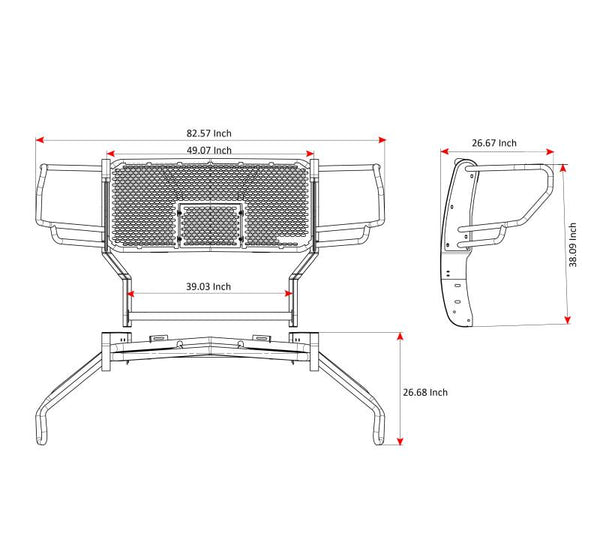 Black Horse Off Road Grille Guard (MPN: RU-GMSI20-B)