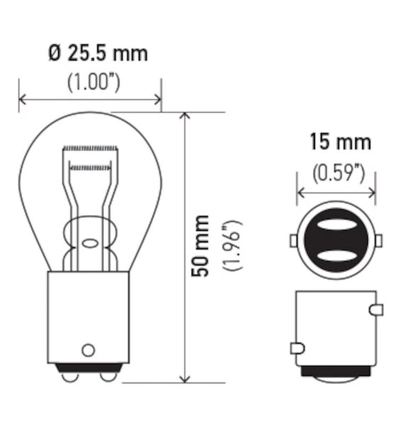 HELLA Miniature Halogen Turn Signal Light Bulb (MPN: 1157)