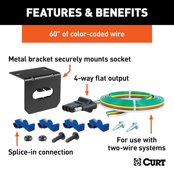 Curt 4-Way Flat Trailer Wiring Connector (MPN: 58345)