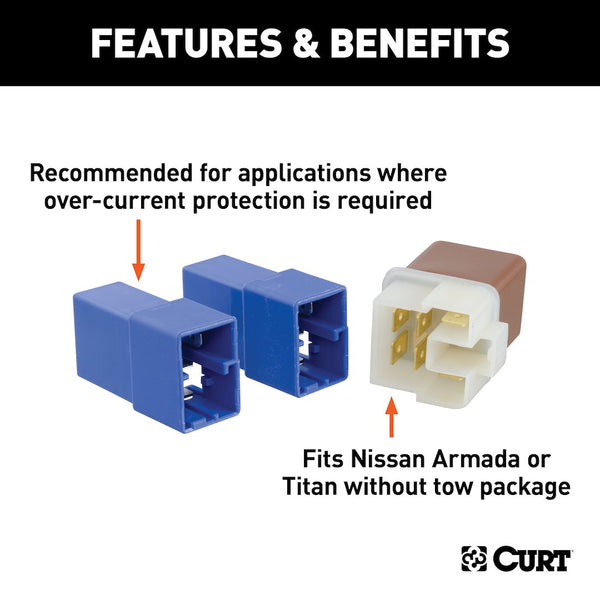 CURT Trailer Wiring Connector Relay Kit (MPN: 57000)