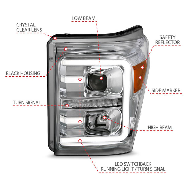 AnzoUSA Headlight Assembly With Projector Beam (MPN: 111407)