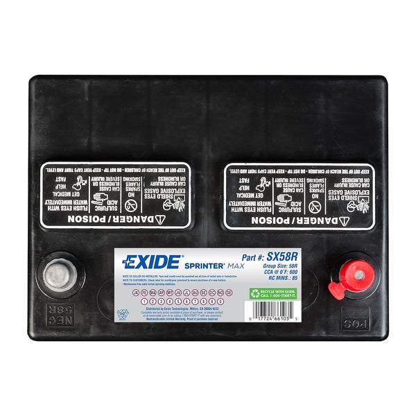 Exide Sprinter Max Classic Battery (MPN: SX58R)
