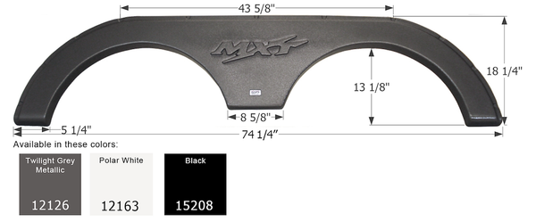 Icon Fender Skirt For Tandem Axle Trailers (MPN: 15208)