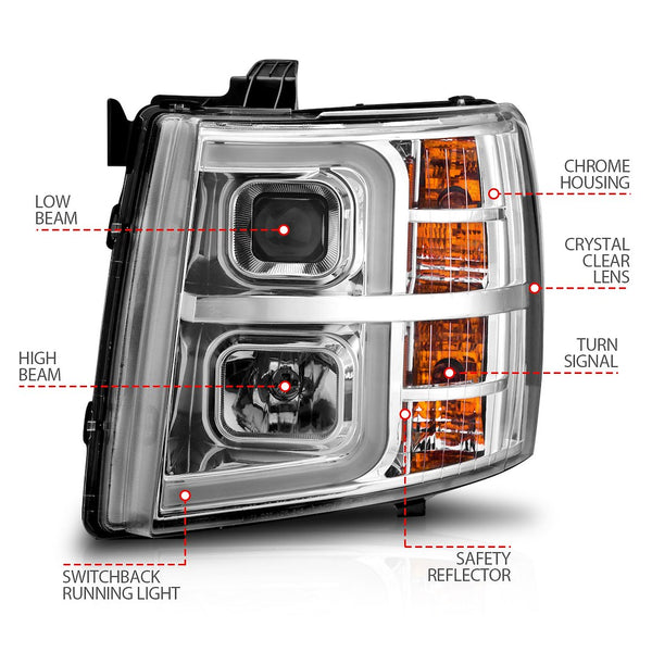AnzoUSA Headlight Assembly With Projector Beam (MPN: 111546)