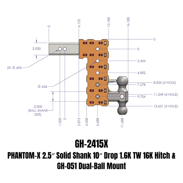 Gen-Y Hitch Phantom-X Drop Hitch (MPN: GH-2415X)
