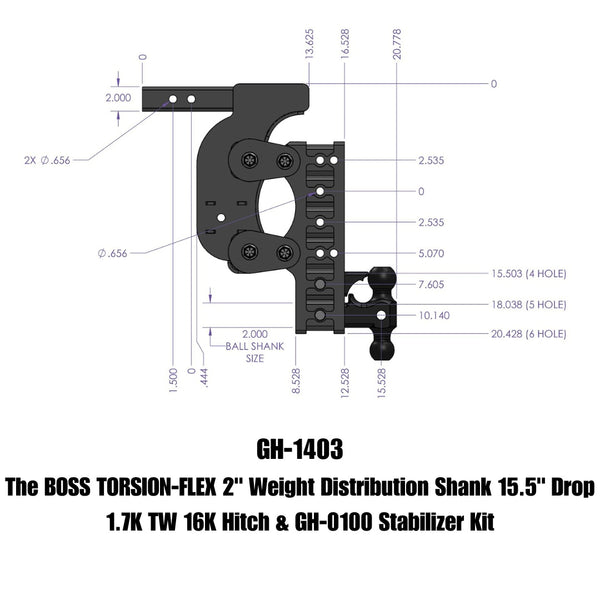 Gen-Y Hitch Torsion-Flex Weight Distribution Shank (MPN: GH-1403)