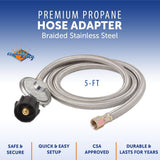 Flame King Propane Hose with Regulator (MPN: SS-QCC-3/8)