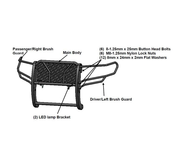 Black Horse Off Road Grille Guard (MPN: RU-DORA19-B)