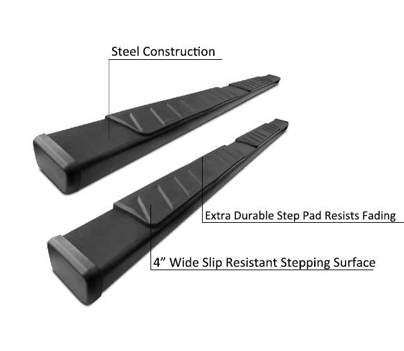 Black Horse Off Road Summit Running Board (MPN: SU-GM0169BK)