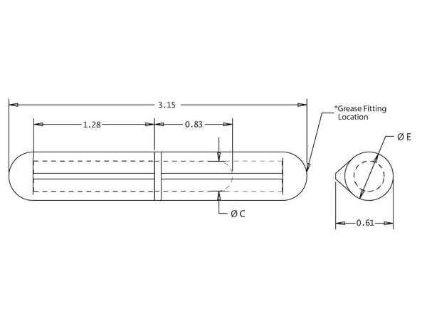 Bullet Style Door Hinge (MPN: FBP080GF)