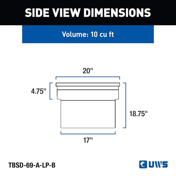 UWS Gloss Black Heavy-Wall Aluminum Truck Tool Box (MPN: EC10772)