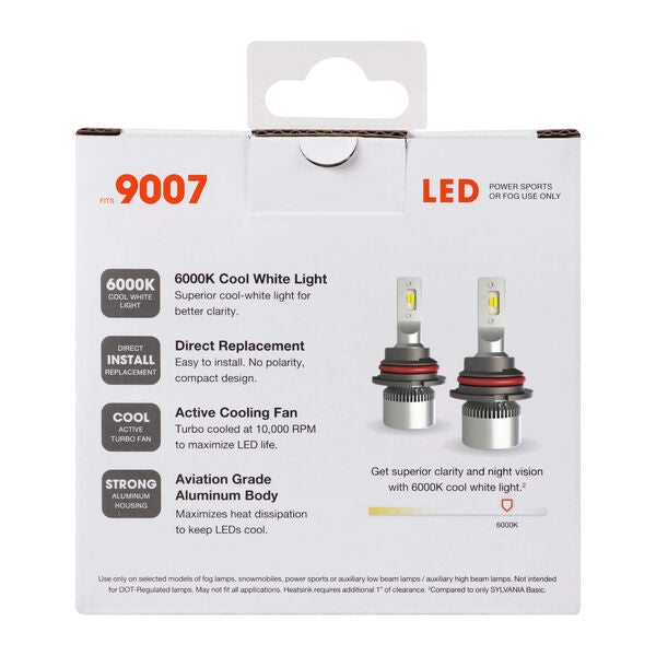 Sylvania LED Fog and Powersports Bulb (MPN: 9007SL.BX2)