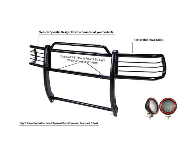 Black Horse Grille Guard Kit (MPN: 17TL26MA-PLFR)