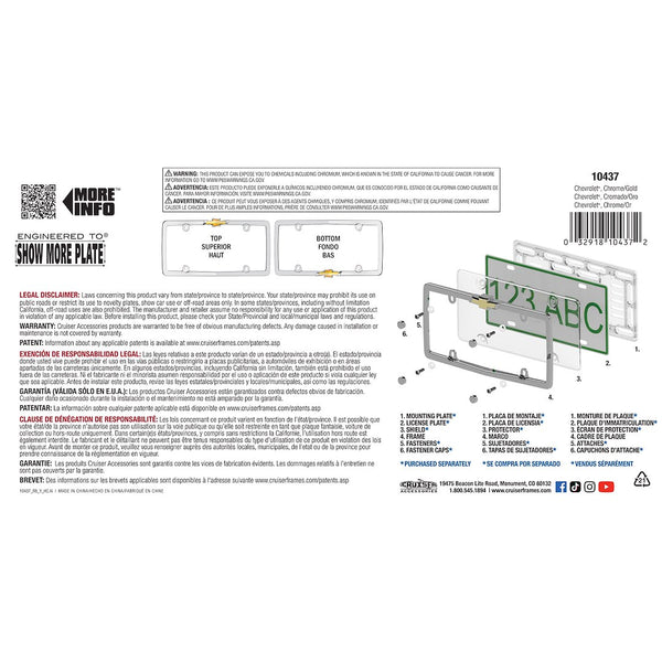 Chevy Bowtie Chrome License Plate Frame (MPN: 10437)