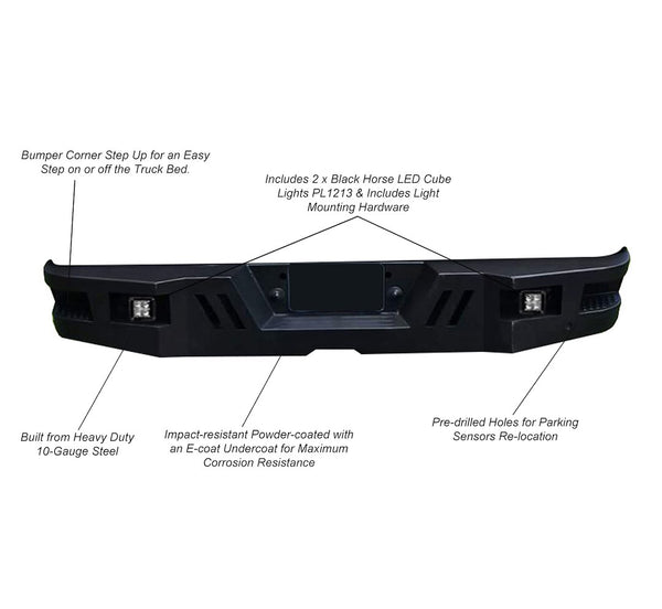 Black Horse Offroad Bumper With Lights (MPN: ARB-RA25-10-KIT)