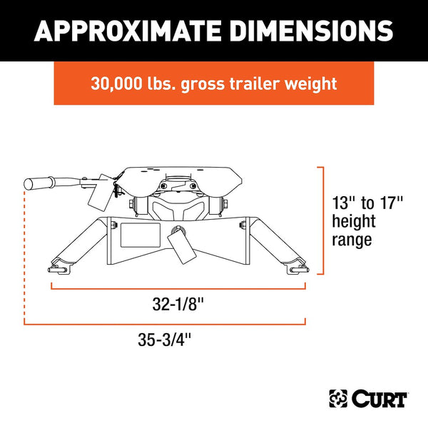 CURT A30 Fifth Wheel Trailer Hitch (MPN: 16190)