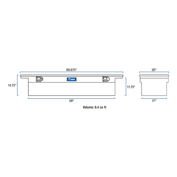 UWS Crossover Low Profile Tool Box (MPN: TBS-69-LP)