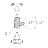 Ram Mounts Short Double Socket Arm (MPN: RAM-B-201U-A)