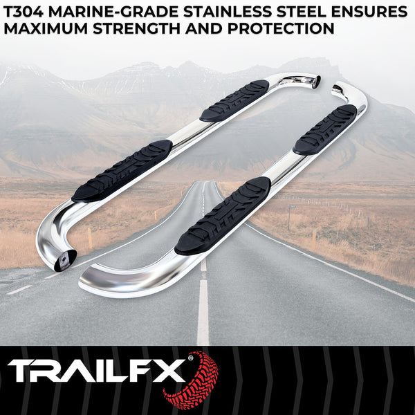 TrailFX Nerf Bar 4 Inch Oval Tube Side Steps (MPN: A1008S)