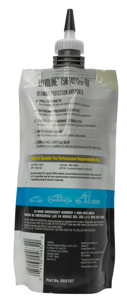 Valvoline Full Synthetic Gear Oil (MPN: 889787)
