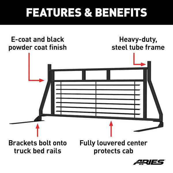 Aries Classic Louvered Headache Rack (MPN: 111001)