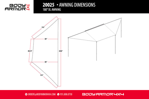 Body Armor 4x4 Awning (MPN: 20025)