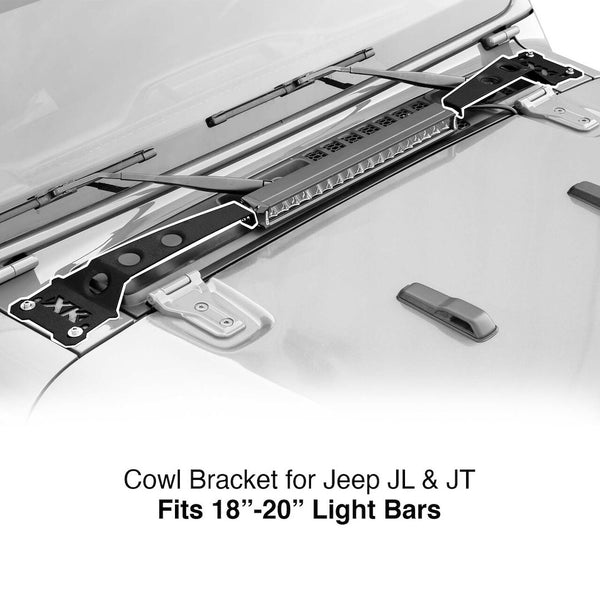 XK Glow Light Bar Mounting Kit (MPN: XK-BRC-COWL-JL2)