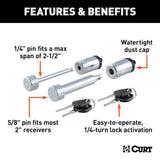 CURT Trailer Hitch Lock Pin with Coupler Lock (MPN: 23527)