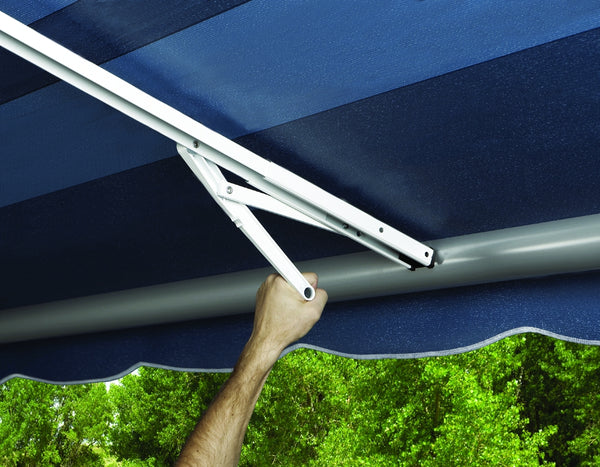 Awning rafter arm with ground support (MPN: 902865WHT)