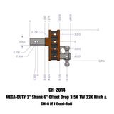 Gen-Y Hitch Mega-Duty Adjustable Drop Hitch (MPN: GH-2014)