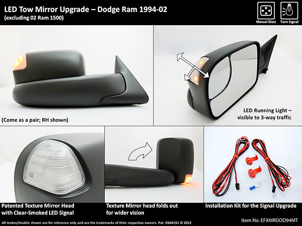 ProEFX Exterior Towing Mirror (MPN: EFXMRDOD94MT)