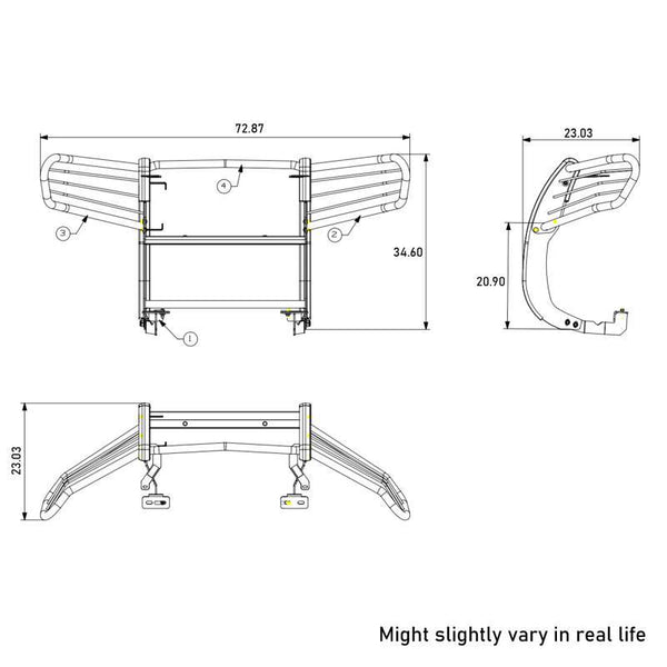 Black Horse Grille Guard Kit (MPN: 17H151402MA-PLB)