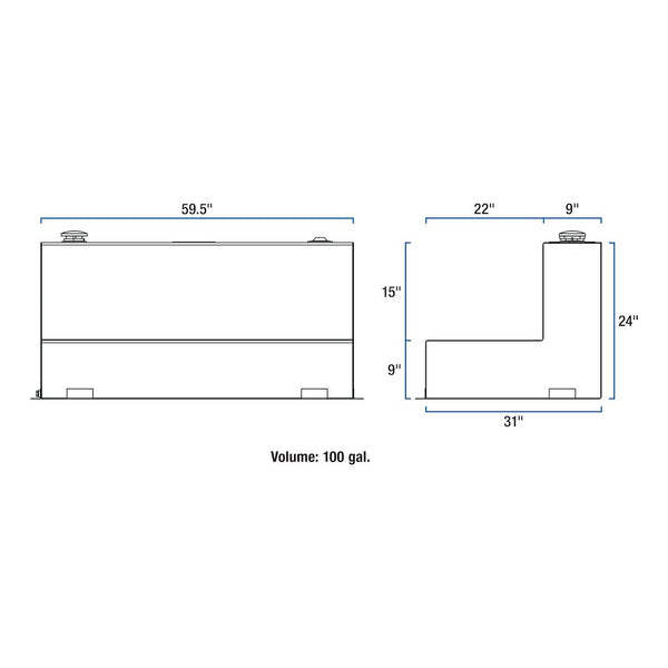 UWS Liquid Transfer Tank (MPN: TT-100-L-T-P-B)