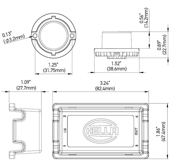 Hella LED Warning Light (MPN: H22901001)