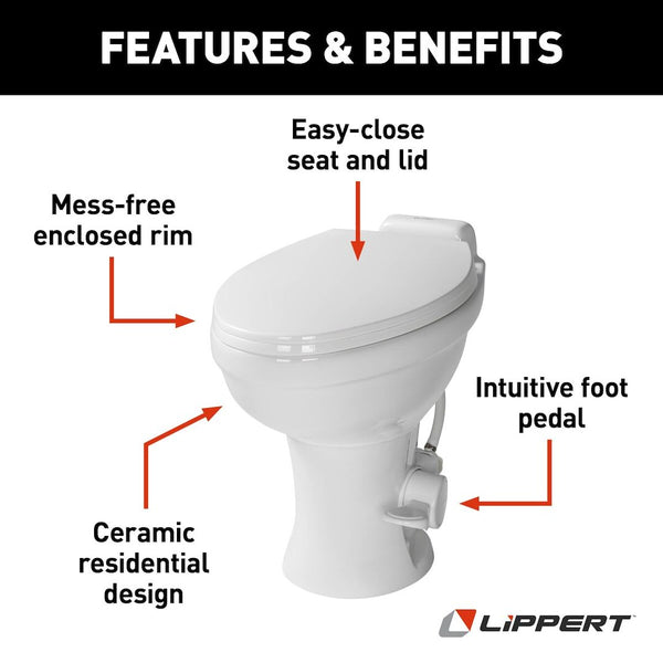 Lippert Toilet With Elongated Seat (MPN: 2022113192)