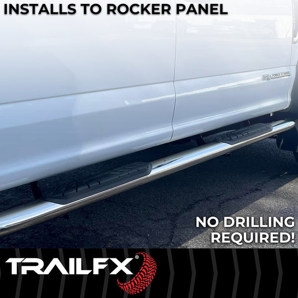 TrailFX Nerf Bar 4 Inch Oval Tube Side Steps (MPN: A1007S)